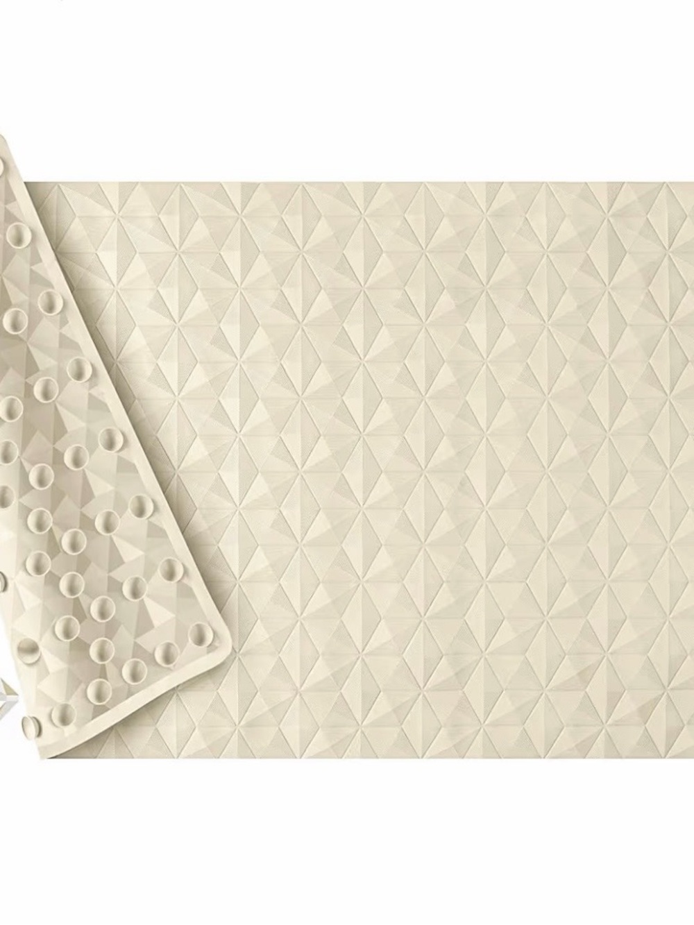 Textured Non-Slip Bath Mat in Cream